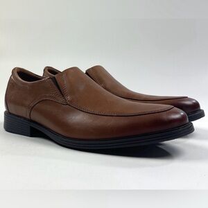 Clarks Whiddon Step Brown Leather Mens 11 Loafers Dress Shoes Slip On 26152917